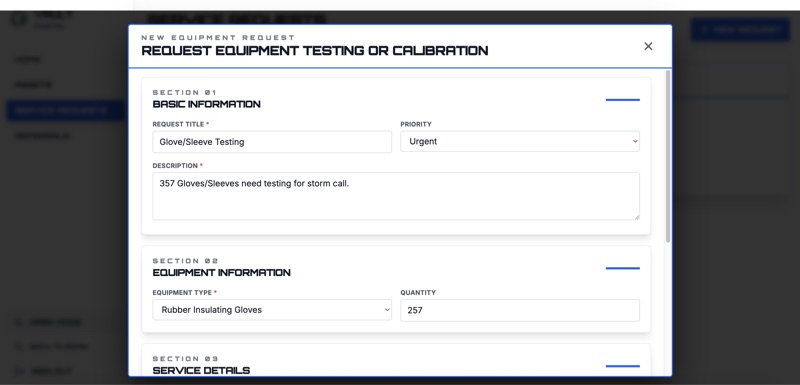 The Vault Service Request Interface